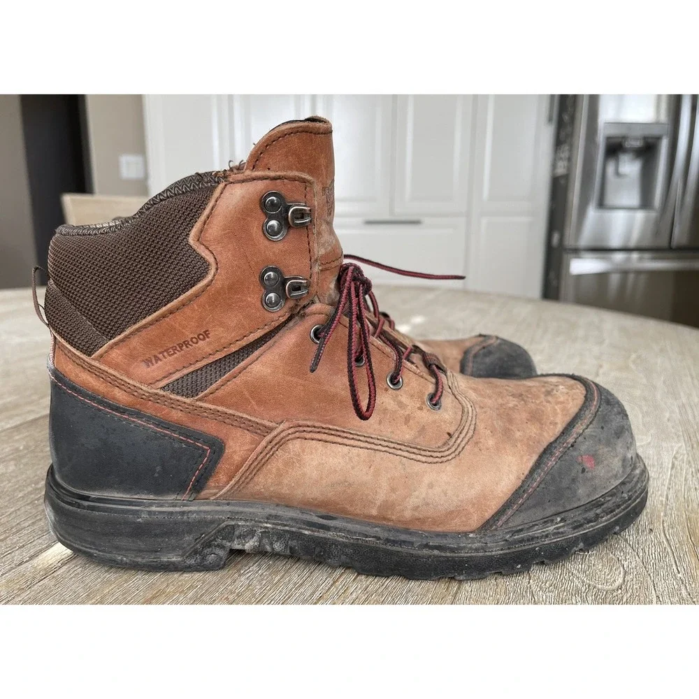 Red Wing's ASTM F2413-18 Steel Toed Boots US 10.5 Brown Waterproof
